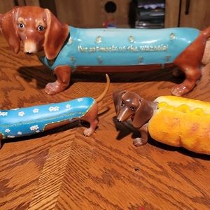 Dachshund statues...all for 90..big is 45hot dog is 35 and thank u dog is 30